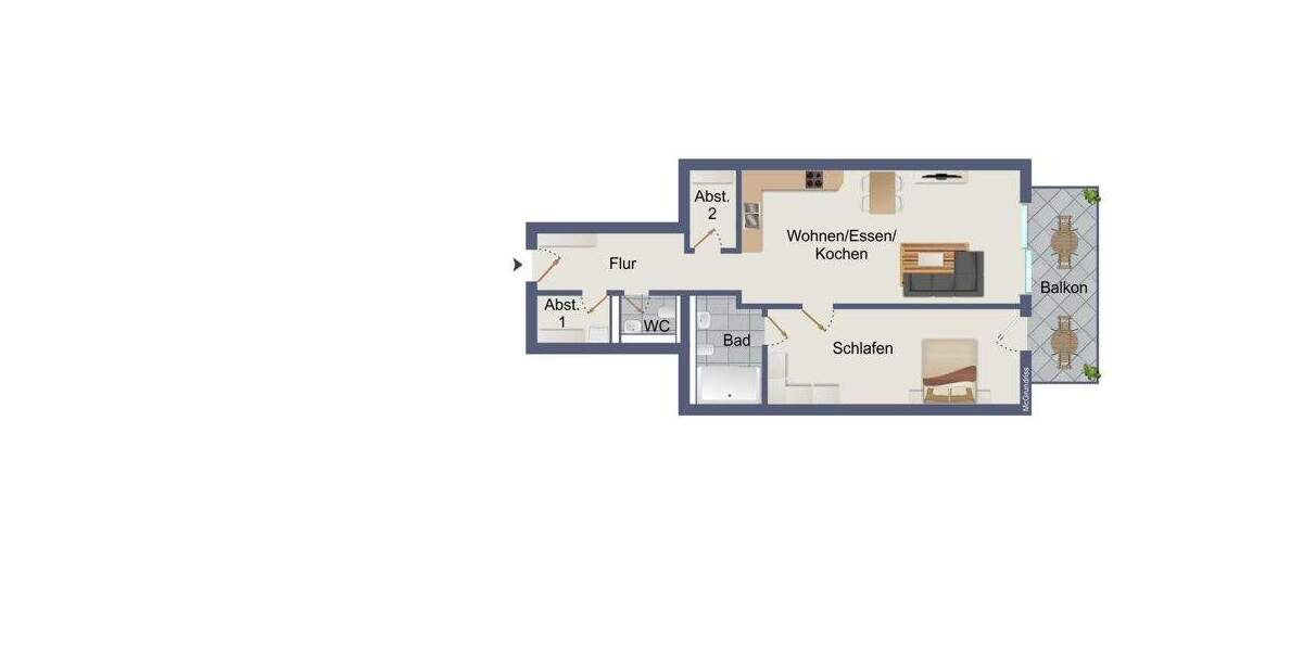Etagenwohnung Gevelsberg - 2 Zimmer, 86 m&sup2;, 995&euro; | Angebot:25796628