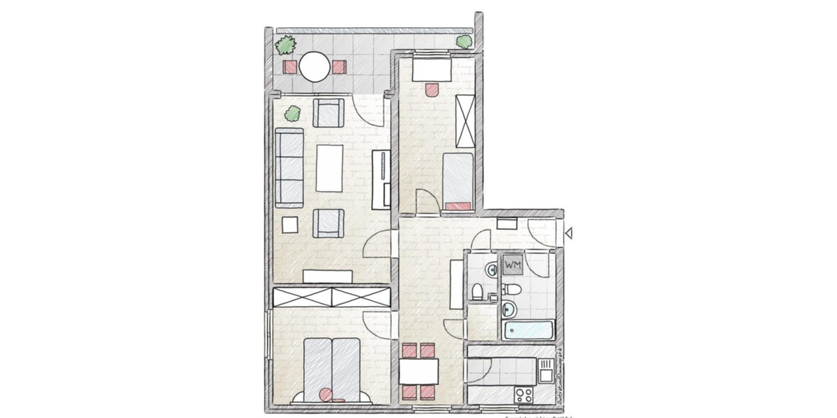 Etagenwohnung Unna Alte Heide - 3 Zimmer, 79 m&sup2;, 900&euro; | Angebot:24705611