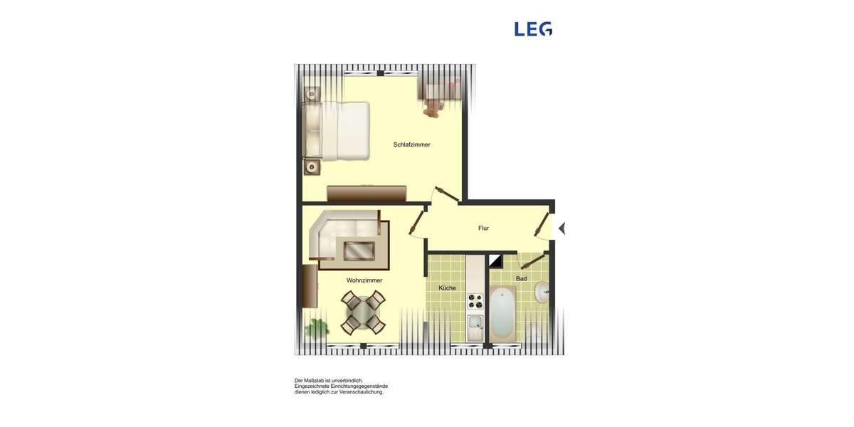 Etagenwohnung Unna Alte Heide - 2 Zimmer, 38 m&sup2;, 329&euro; | Angebot:27201927