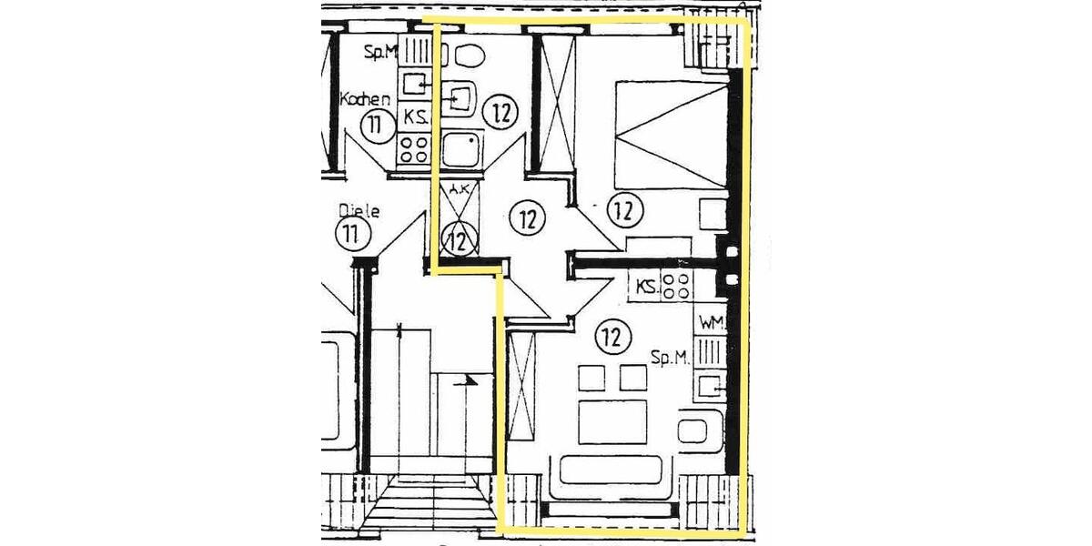 Dachgeschoßwohnung Bochum Werne - 1.5 Zimmer, 40 m&sup2;, 67.500&euro; | Angebot:26074154