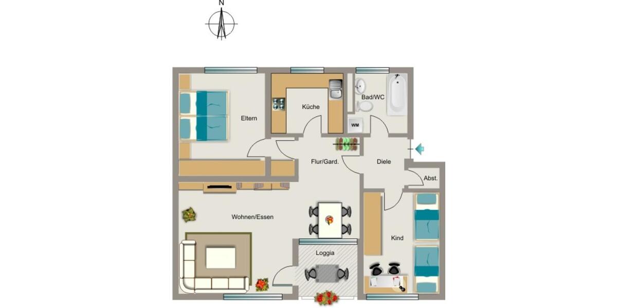 Erdgeschoßwohnung Recklinghausen Hillerheide - 3.5 Zimmer, 77 m&sup2;, 669&euro; | Angebot:24385750