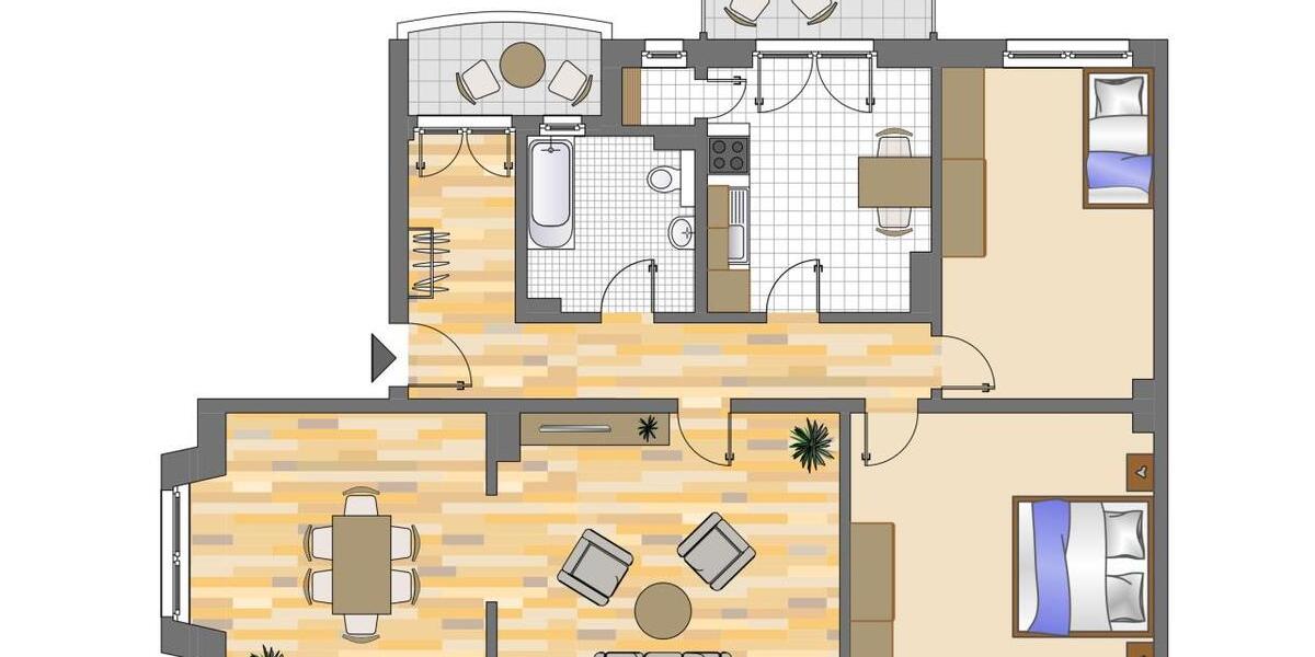Etagenwohnung Dortmund Gartenstadt - 3 Zimmer, 101 m&sup2;, 865&euro; | Angebot:25906414