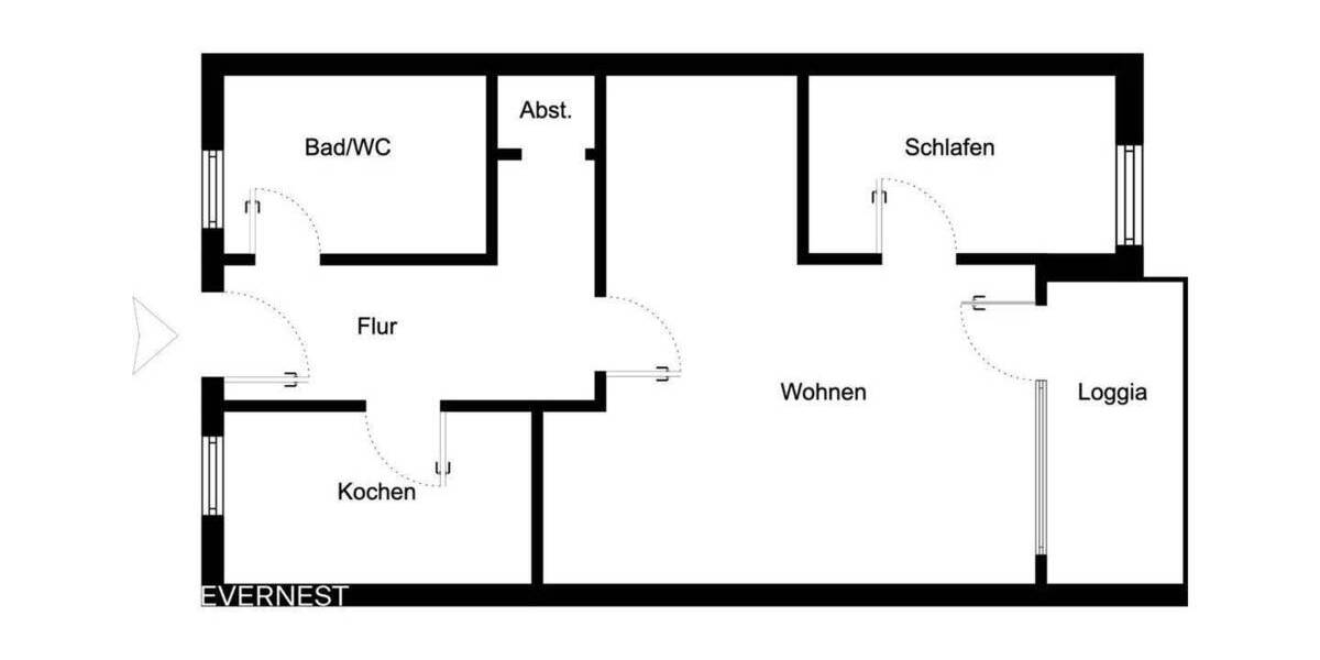 Etagenwohnung Dortmund Körne - 2 Zimmer, 48 m&sup2;, 121.800&euro; | Angebot:24778493