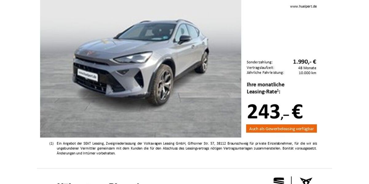 Cupra Formentor 19.635 km 32.774 &euro; Dortmund 44269