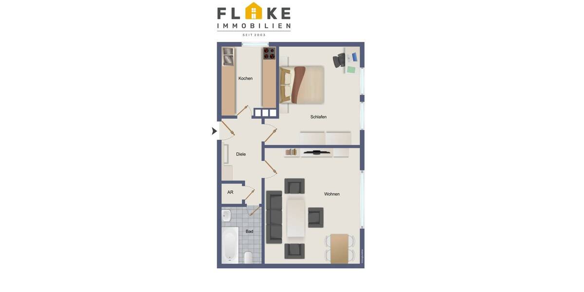 Recklinghausen-Hochlar! Kleine Single-Erdgeschosswohnung in einem gepflegten Mehrfamilienhaus. - Etagenwohnung Recklinghausen Hochlar | Angebot:26632410