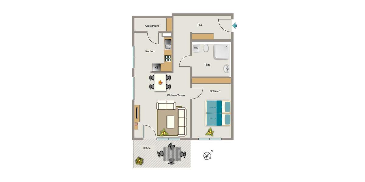 Etagenwohnung Bochum Bochum-Nord - 2 Zimmer, 72 m&sup2;, 957&euro; | Angebot:25080992