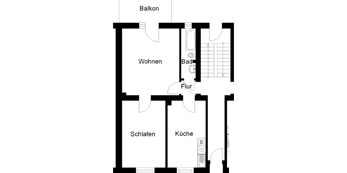 Komfortabel & modern: 2,5 Raum im Erdgeschoss mit Balkon 2 zimmer
