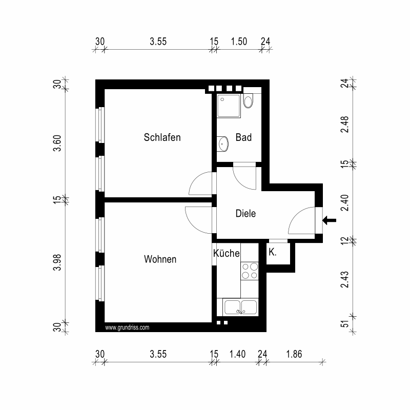 Wohnung zum Mieten in Witten 360 € 39 m²