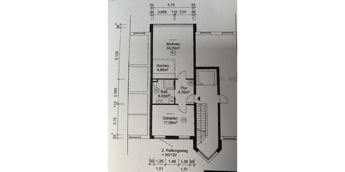 Etagenwohnung Bochum Günnigfeld - 2.5 Zimmer, 58 m&sup2;, 515&euro; | Angebot:24832787