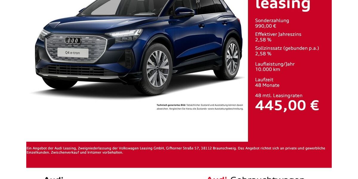 Audi Q4 e-tron 5.276 km 46.222 &euro; Dortmund 44143