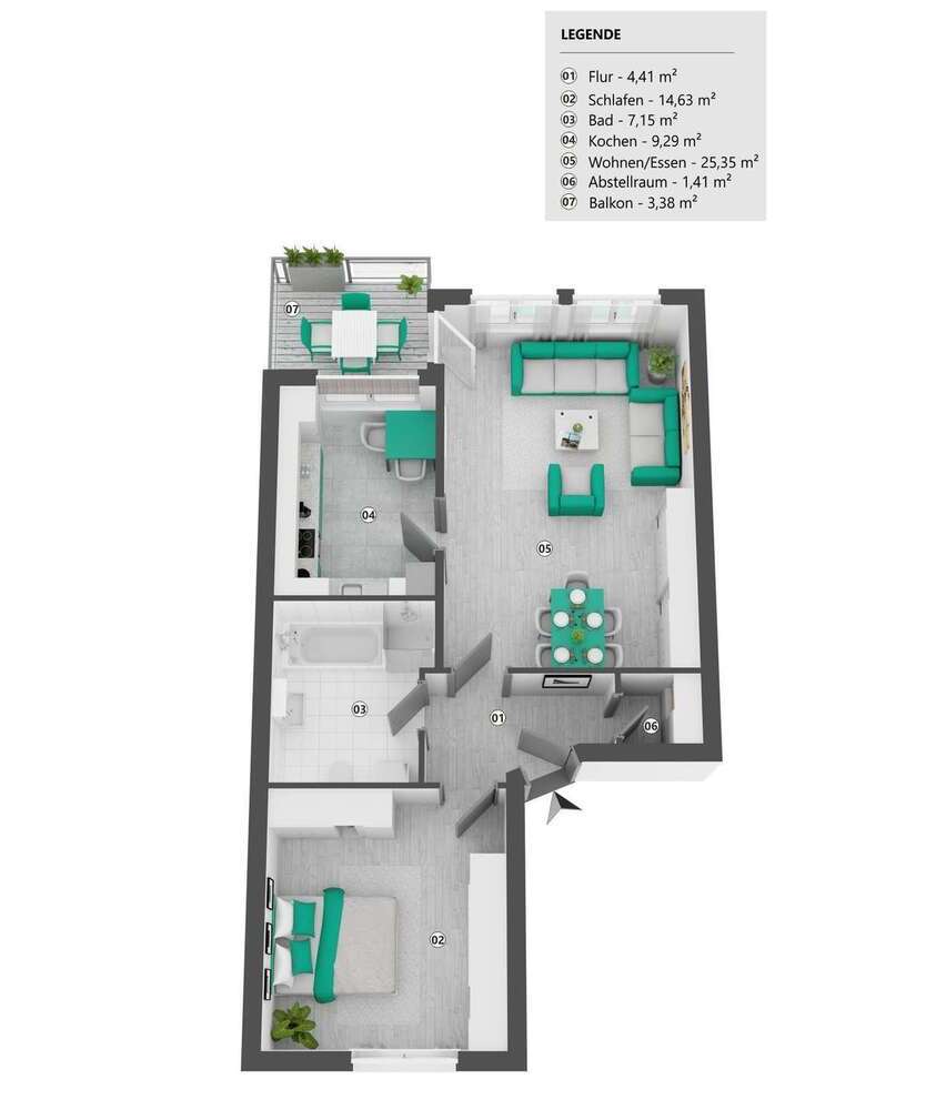 Wohnung zum Kaufen in Herne 115.000 € 65 m²