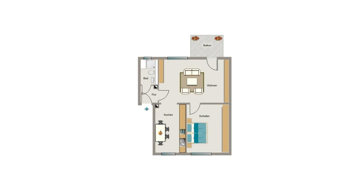 Erdgeschoßwohnung Marl - 2.5 Zimmer, 58 m&sup2;, 470&euro; | Angebot:24695887