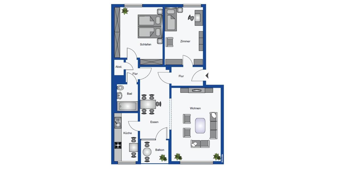 Etagenwohnung Dortmund Scharnhorst - 4 Zimmer, 72 m&sup2;, 1.000&euro; | Angebot:25457255