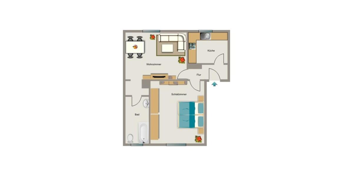 Erdgeschoßwohnung Marl - 2.5 Zimmer, 41 m&sup2;, 375&euro; | Angebot:24682763