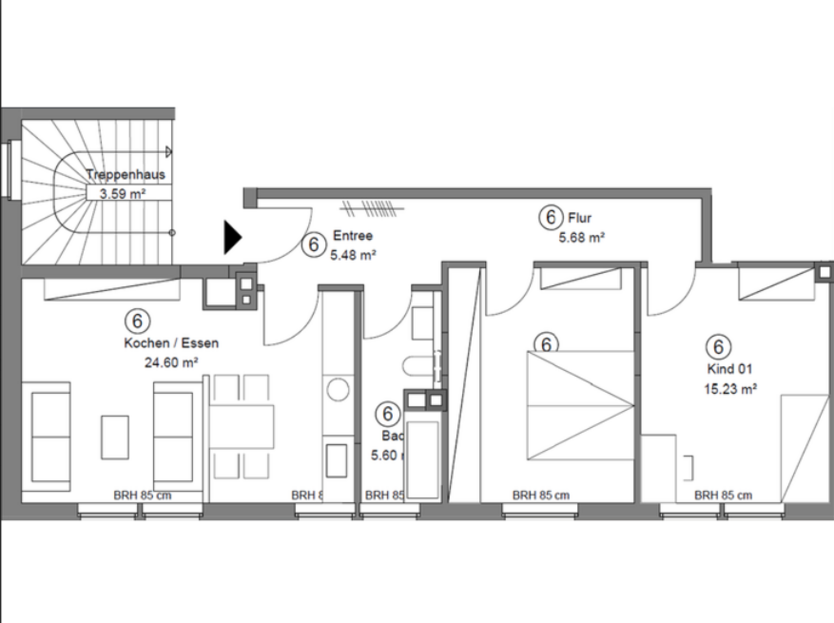 Schöne 2,5-Zimmer-Wohnung in frisch saniertem Mehrfamilienhaus in zentraler Lage in HammHerringen 2.5 zimmer