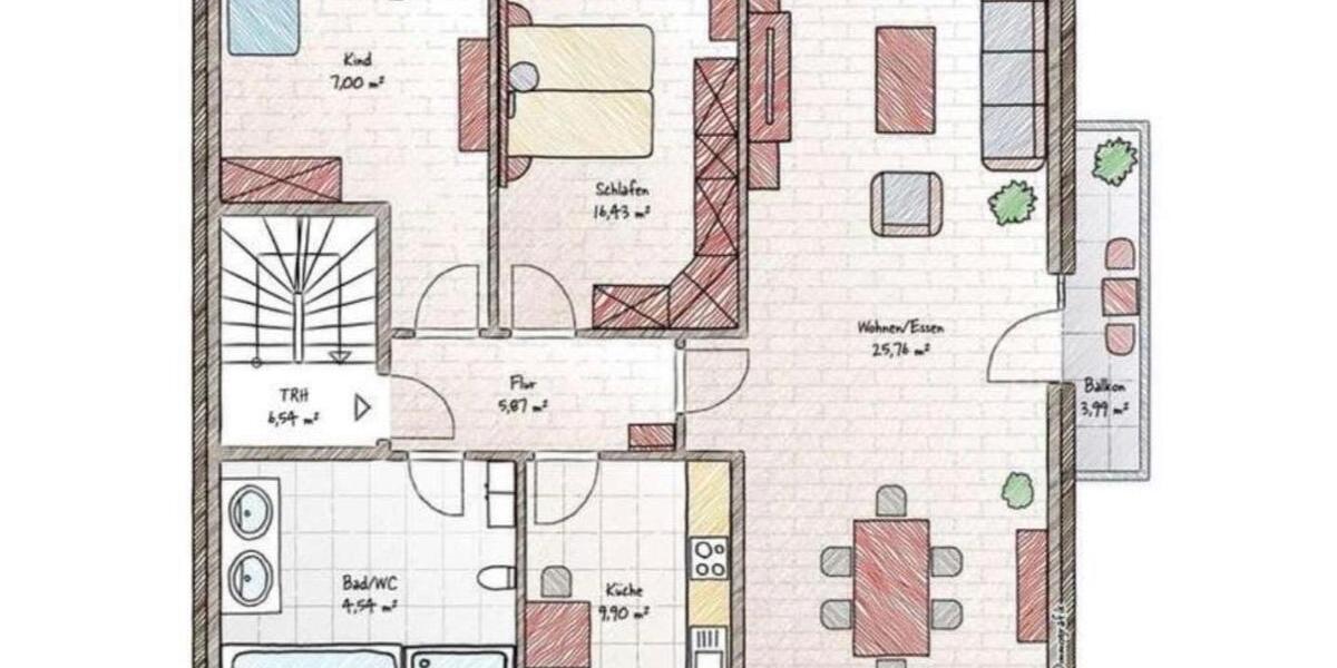 Dachgeschoßwohnung Dortmund Mengede - 3 Zimmer, 68 m&sup2;, 180.000&euro; | Angebot:27482317