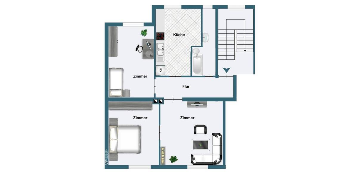 Etagenwohnung Dortmund Aplerbeck - 3 Zimmer, 71 m&sup2;, 800&euro; | Angebot:26797537