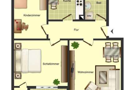 Wohnung Bergkamen - 3.5 Zimmer, 67 m&sup2;, 499&euro; | Angebot:26964549