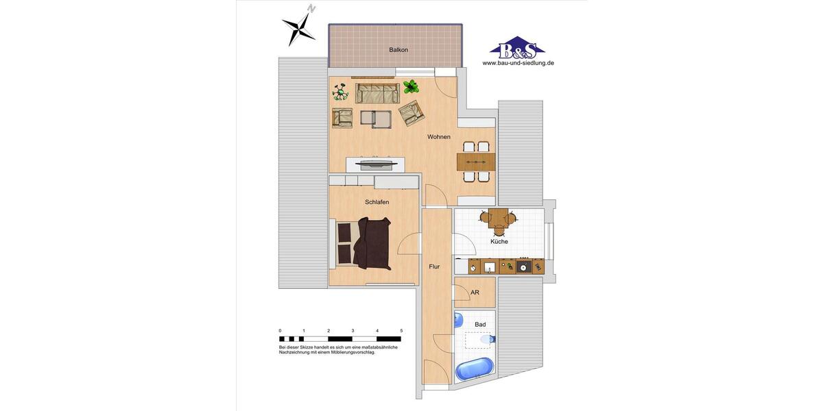 Dachgeschoßwohnung Iserlohn Sümmern - 2 Zimmer, 65 m&sup2;, 360&euro; | Angebot:25433176