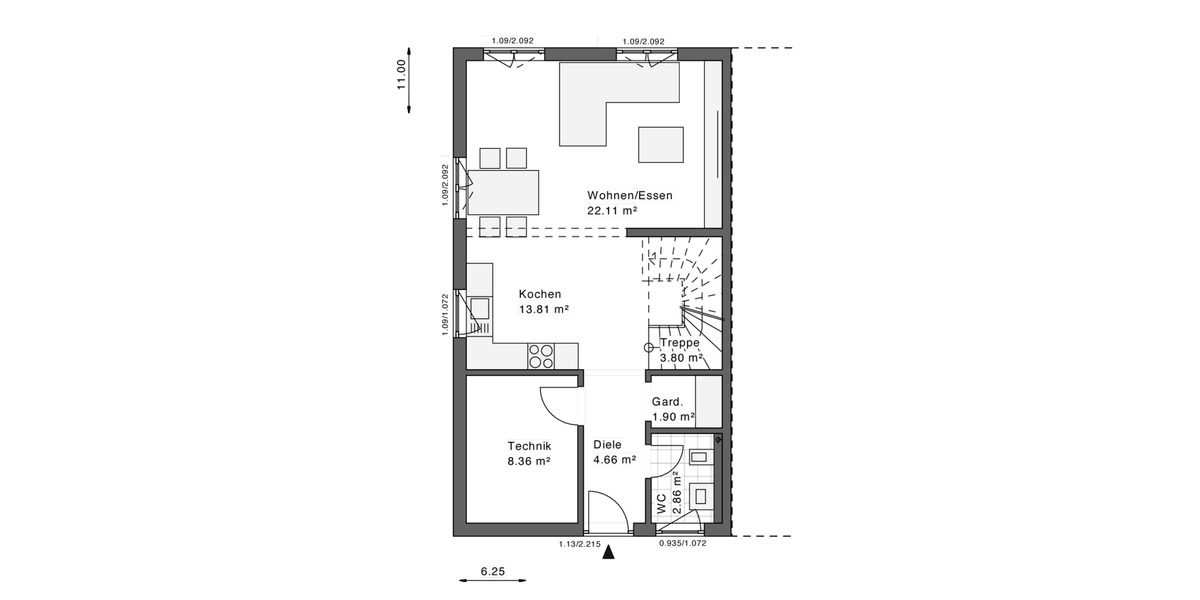 Doppelhaushälfte Marl - 3 Zimmer, 115 m&sup2;, 1.750&euro; | Angebot:26443331