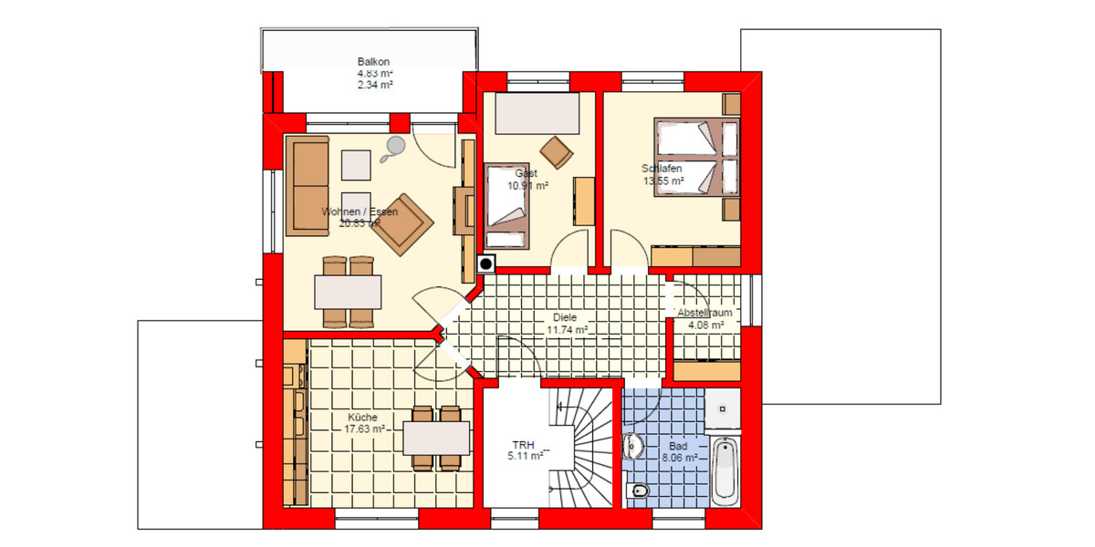 Etagenwohnung Selm - 3 Zimmer, 94 m&sup2;, 1.200&euro; | Angebot:25841032