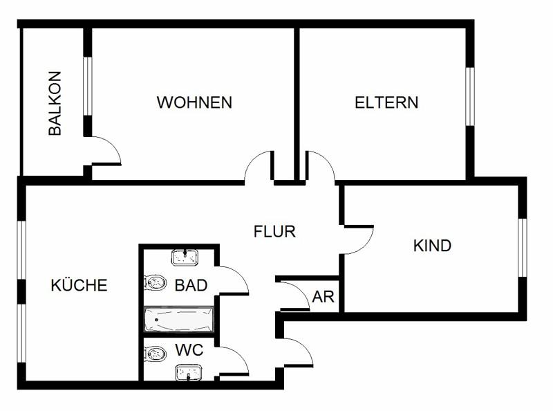 Etagenwohnung Dortmund Mengede - 3.5 Zimmer, 76 m&sup2;, 371&euro; | Angebot:19500952