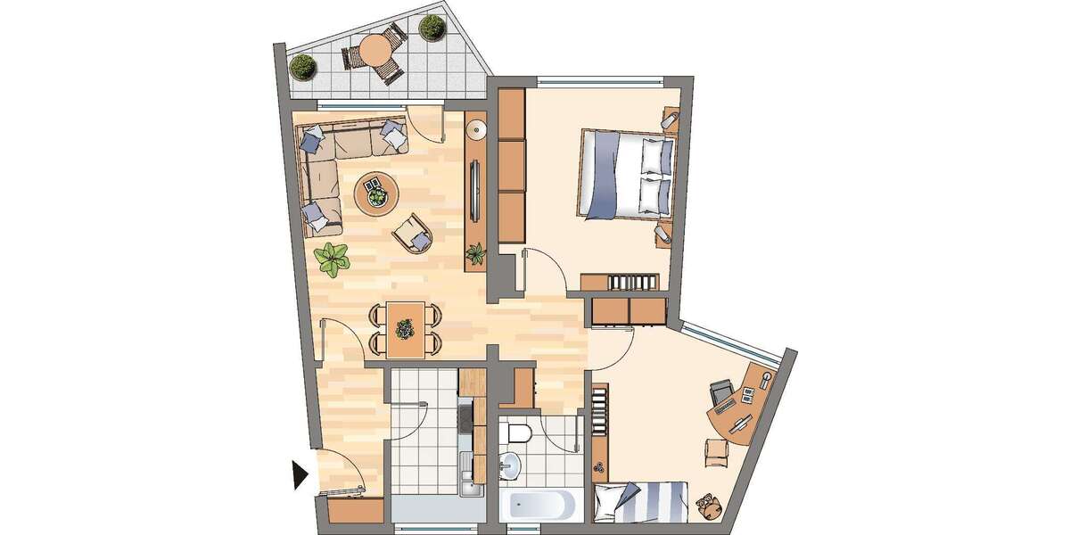 Etagenwohnung Dortmund Wickede - 3 Zimmer, 65 m&sup2;, 550&euro; | Angebot:26238777