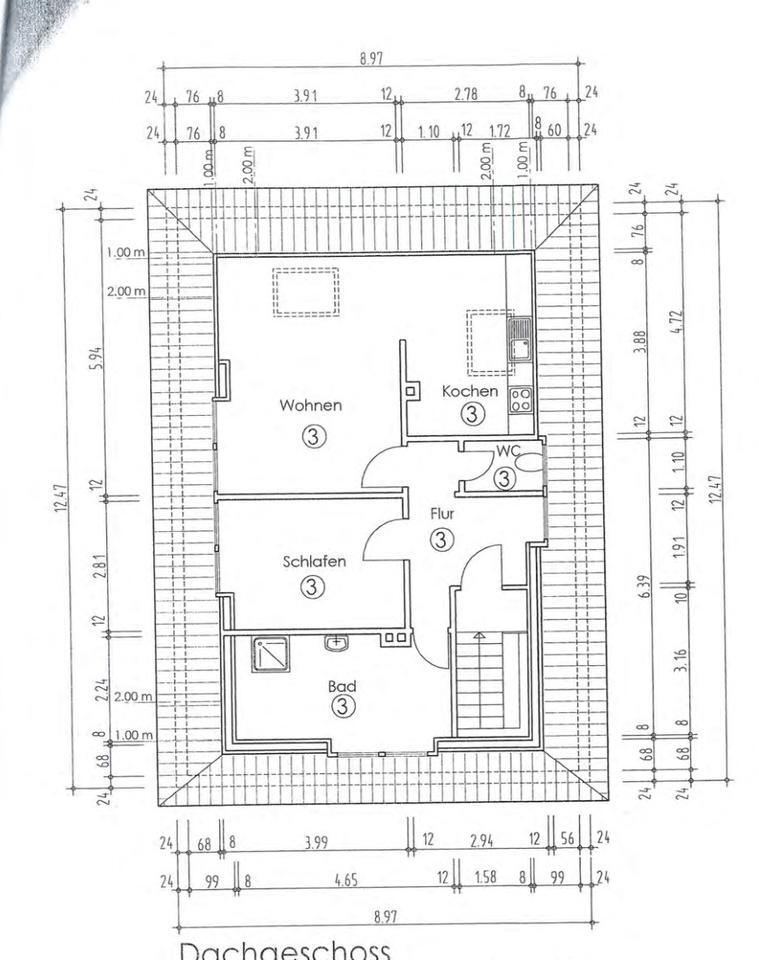 Dachgeschoss Wohnung,Erstbezug nach Renovierung