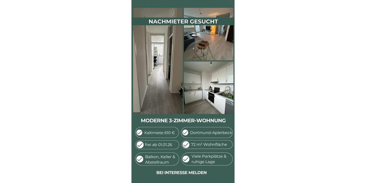 Schöne 3,5-Zimmer-Wohnung in Dortmund-Aplerbeck zu vermieten 3 zimmer