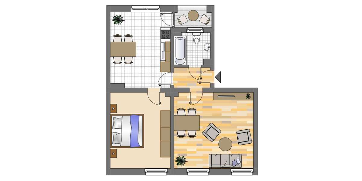 Etagenwohnung Dortmund Innenstadt West - 2 Zimmer, 59 m&sup2;, 579&euro; | Angebot:27098340