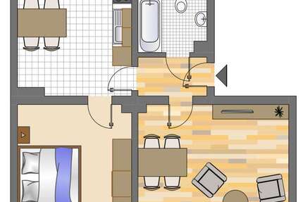 Wohnung Dortmund Innenstadt West - 2 Zimmer, 59 m&sup2;, 579&euro; | Angebot:27098340