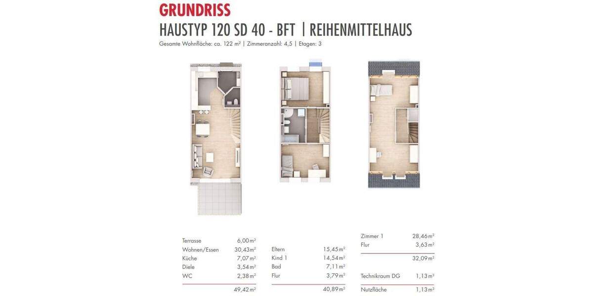 Reihenmittelhaus Dortmund / Mengede Mengede - 4 Zimmer, 122 m&sup2;, 474.900&euro; | Angebot:23961866