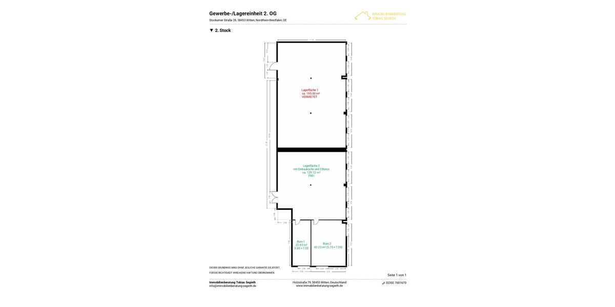 Gewerbeobjekt Witten Annen - 1.075&euro; | Angebot:26315074