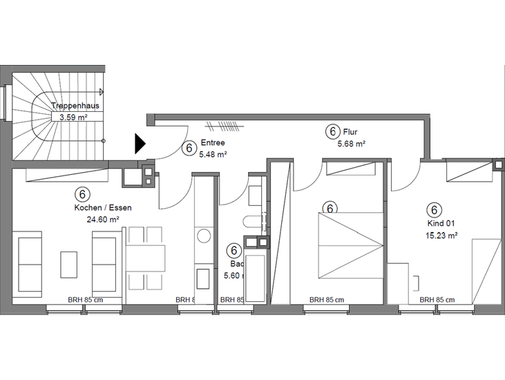 Schöne 2,5-Zimmer-Wohnung in frisch saniertem Mehrfamilienhaus in zentraler Lage in HammHerringen 2.5 zimmer