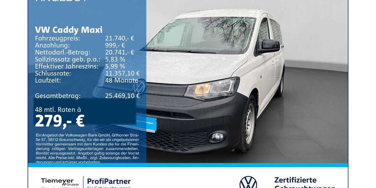 VW Caddy Maxi 95.172 km 21.210 &euro; Recklinghausen 45663