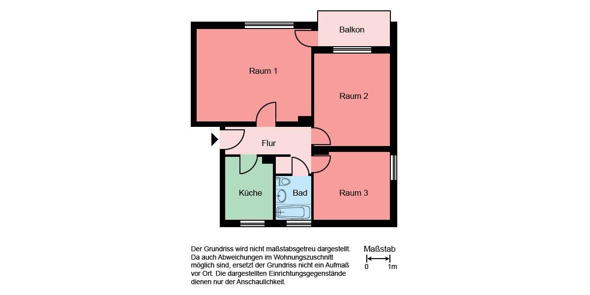 Etagenwohnung Castrop-Rauxel Deinighausen - 3 Zimmer, 64 m&sup2;, 479&euro; | Angebot:26447339
