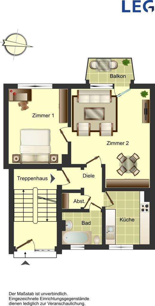Wohnung zum Mieten in Bergkamen 409 € 51.31 m² 2.5 zimmer
