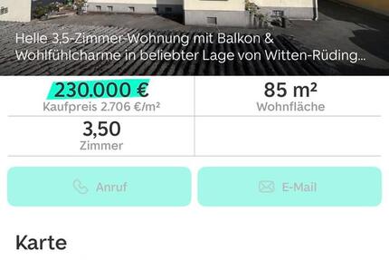 Eigentumswohnung zum Verkauf in Witten- Rüdinghausen von Privat. 3 zimmer