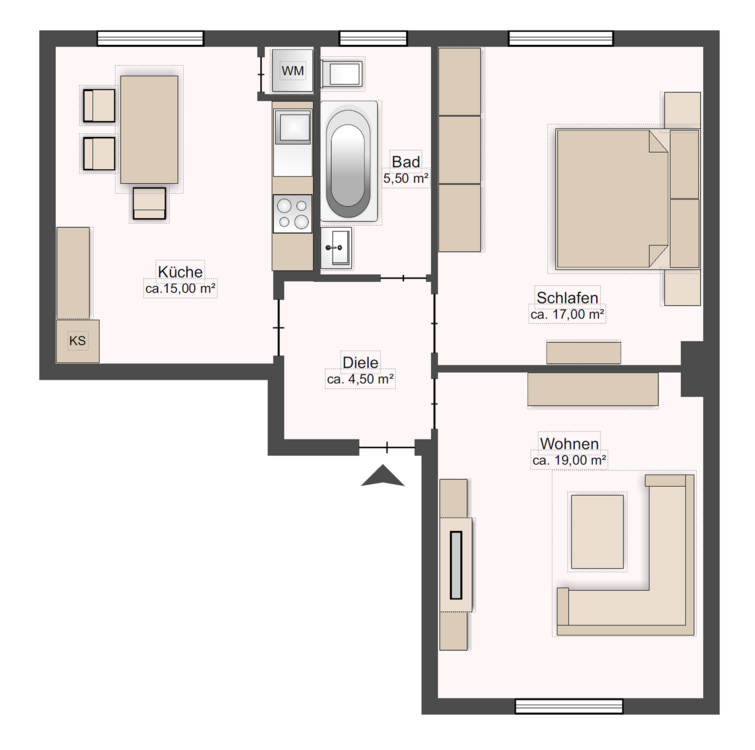 Kapitalanlage in LünenBrambauer: Stilvoll vermietete 2,5-Zimmer-Wohnung mit attraktiver Rendite! 2.5 zimmer