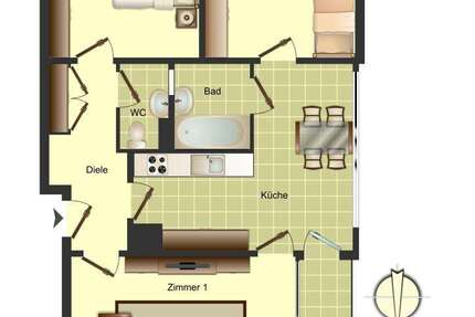 Wohnung Unna - 3.5 Zimmer, 72 m&sup2;, 549&euro; | Angebot:26964521
