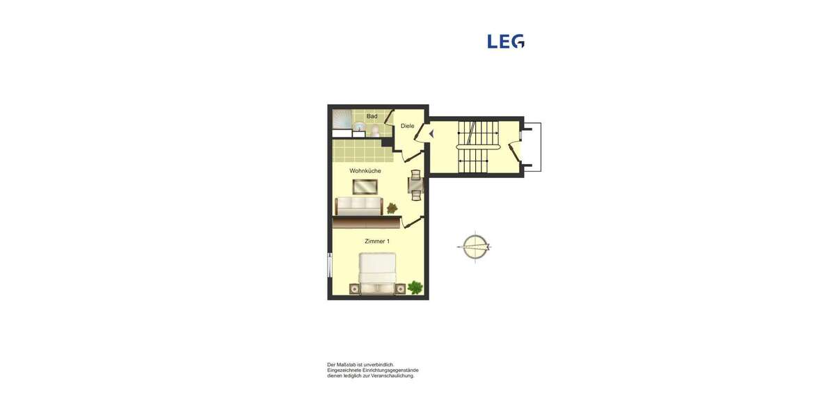 Etagenwohnung Bergkamen Rünthe - 2 Zimmer, 33 m&sup2;, 319&euro; | Angebot:26964528