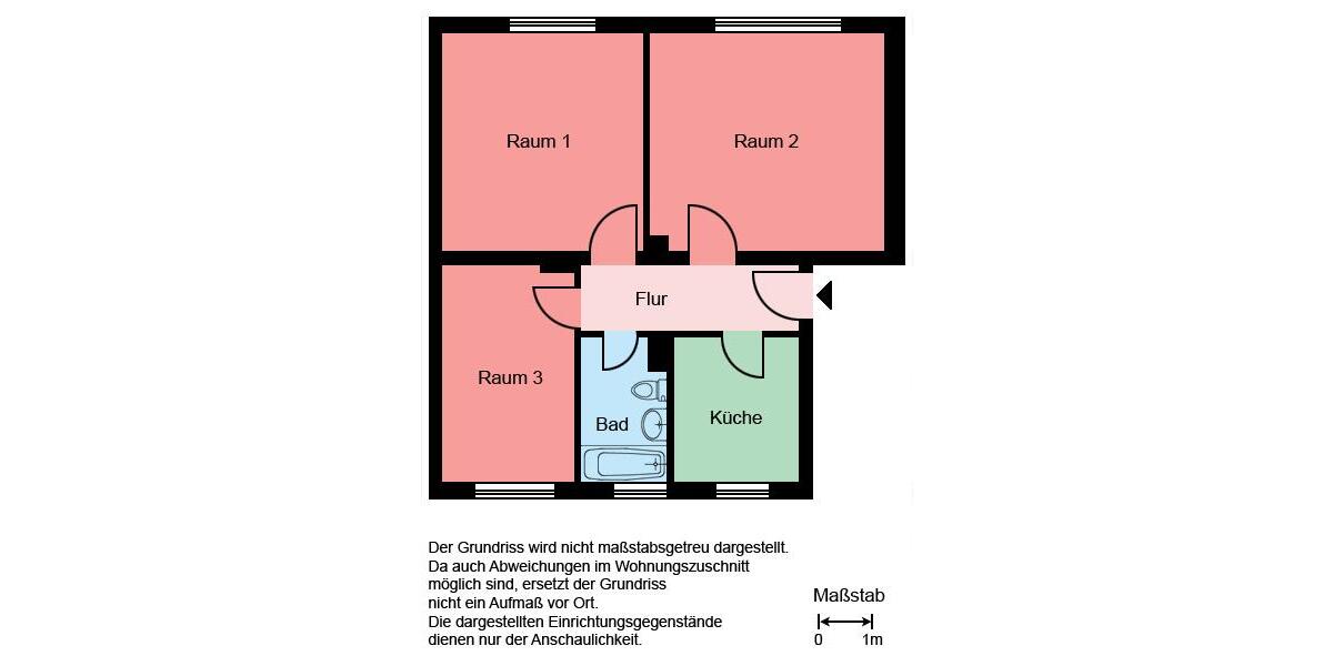 Erdgeschoßwohnung Castrop-Rauxel Deinighausen - 3 Zimmer, 59 m&sup2;, 439&euro; | Angebot:24616326