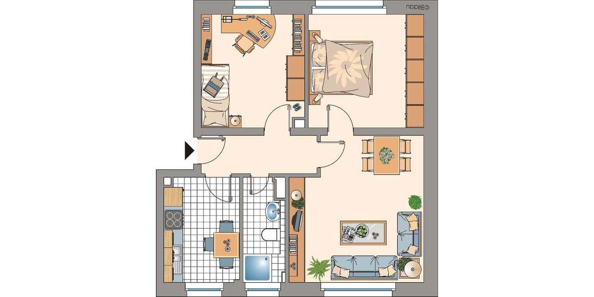 Etagenwohnung Gelsenkirchen Resser Mark - 3.5 Zimmer, 61 m&sup2;, 499&euro; | Angebot:27505764