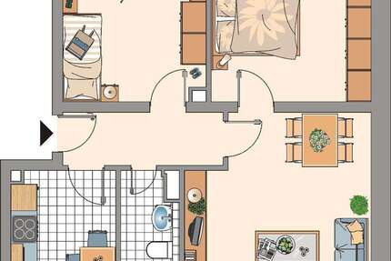 Wohnung Gelsenkirchen Resser Mark - 3.5 Zimmer, 61 m&sup2;, 499&euro; | Angebot:27505764