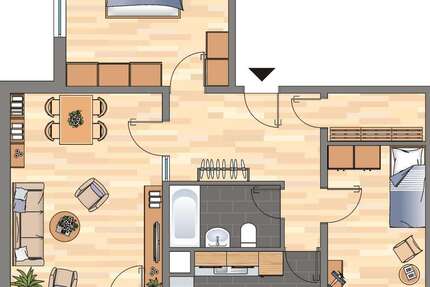 Wohnung Dortmund Grevel - 3 Zimmer, 80 m&sup2;, 643&euro; | Angebot:26583017