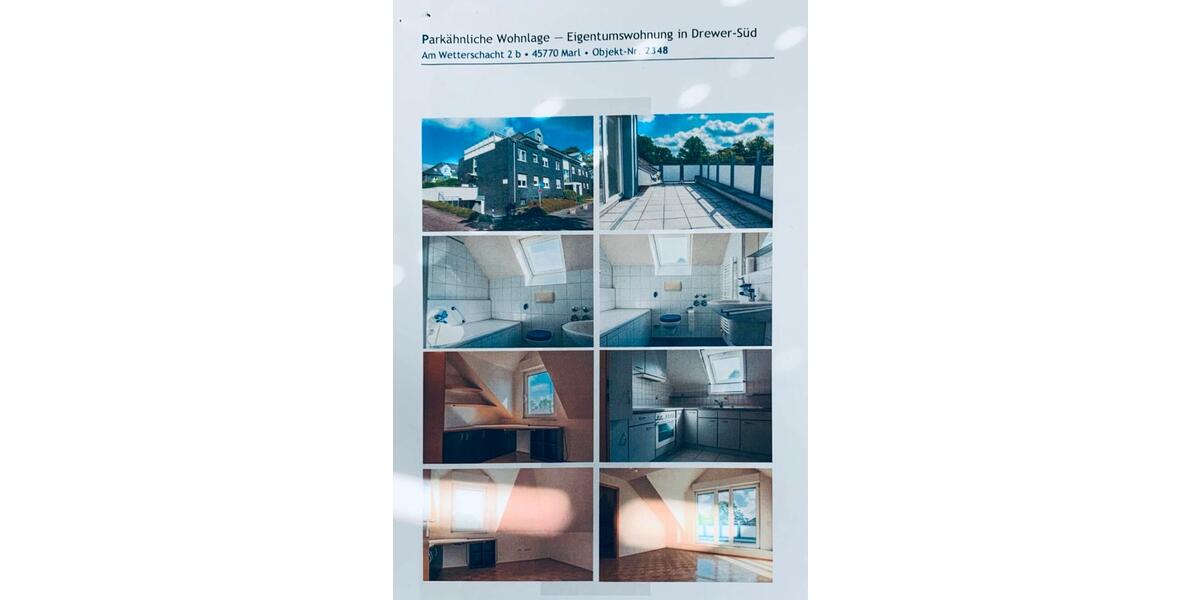 Dachgeschoßwohnung Marl - 2 Zimmer, 54 m&sup2;, 1.062&euro; | Angebot:25349094