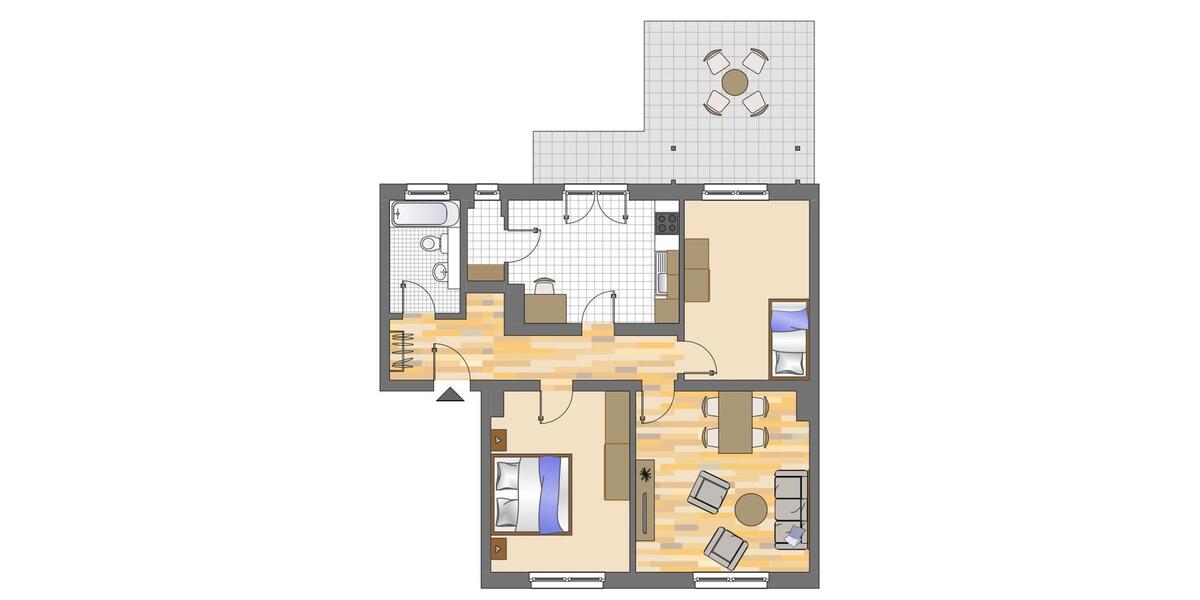 Erdgeschoßwohnung Dortmund Gartenstadt - 3 Zimmer, 79 m&sup2;, 648&euro; | Angebot:26335907