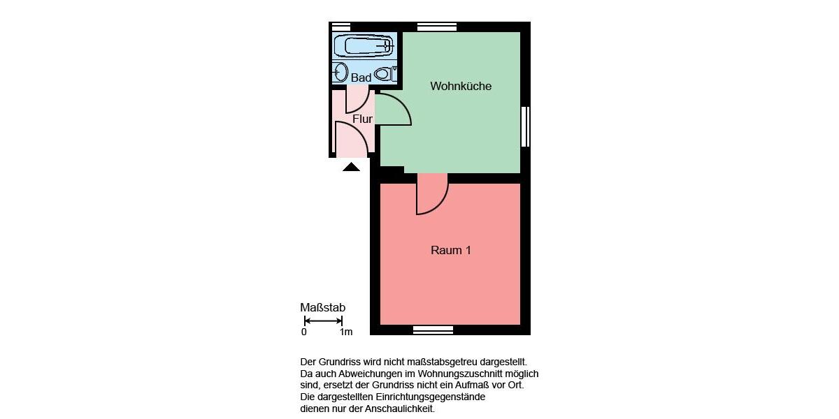 Etagenwohnung Iserlohn Grüne - 1 Zimmer, 33 m&sup2;, 319&euro; | Angebot:26008888