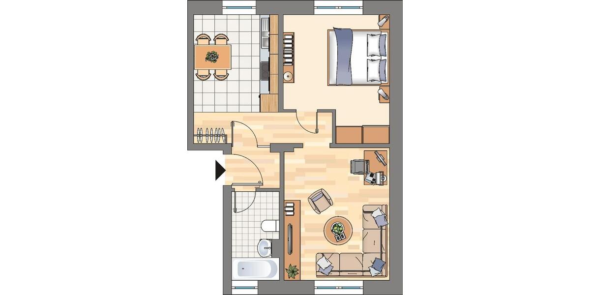 Etagenwohnung Dortmund Eving - 2 Zimmer, 37 m&sup2;, 209&euro; | Angebot:24489856