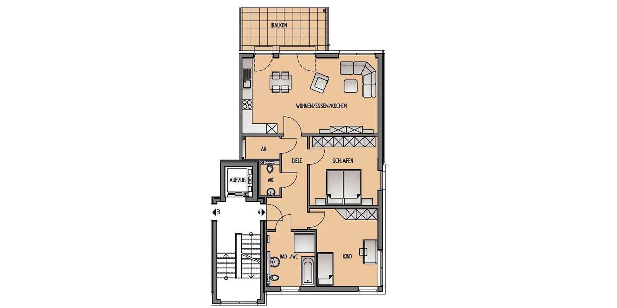 Etagenwohnung Gevelsberg - 3 Zimmer, 93 m&sup2;, 415.000&euro; | Angebot:25797455